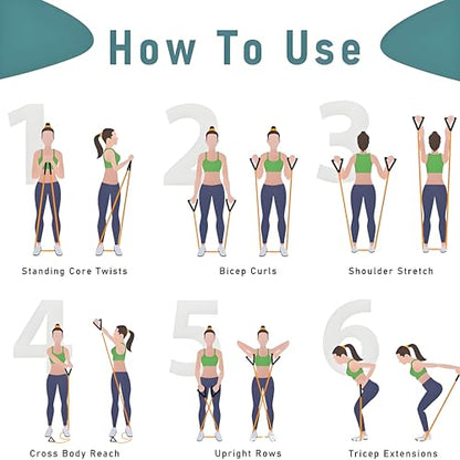 Resistance Bands with Handles, Exercise Bands - Perfect Stretch Rope for Home Workouts, Ideal for Fitness Enthusiasts & Home Gym - color: Blue(25lb)