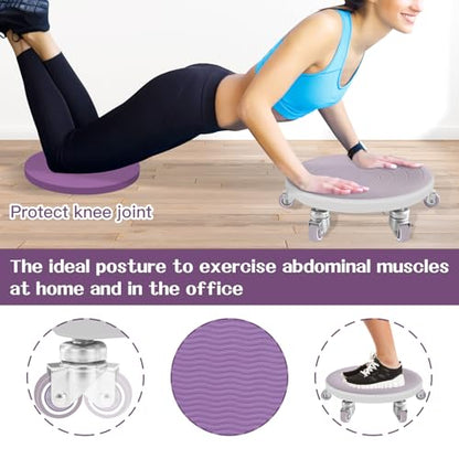 6 Caster Ab Roller, Ab Exercise Equipment with Knee Pads, Ab Roller Wheel for Core Exercise, Abdominal Strength Training for Home Gym, 360° Silent Ab Workout Equipment