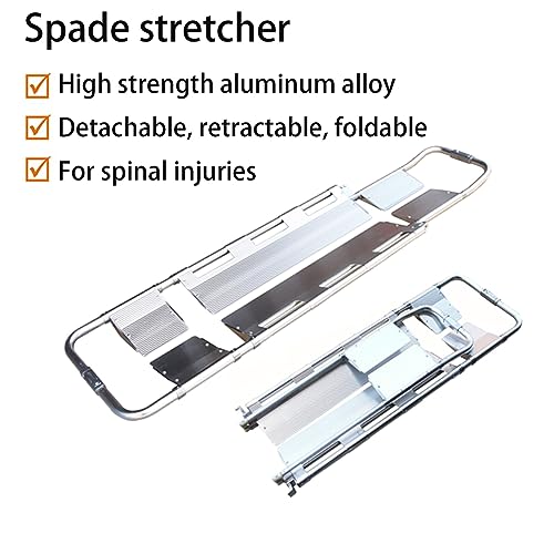 Aluminum Alloy Folding Stretcher, Emerncy Spine Board with Safe Str - Lightweight Mcal Stretcher for First Aid & Trauma Response