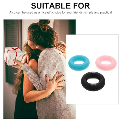UKCOCO 3pcs Silicone Hand Grip Training Rings Set Dual Resistance Levels 20-80lbs, Finger Exerciser and Forearm Strengthener for Muscle Training, Stress Relief, and Rehabilitation