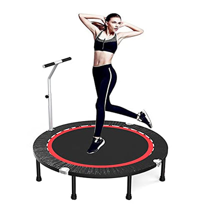 Trampoline 40in Mini Foldable Trampoline, Detachable and Adjustable Armrests, Indoor Outdoor Gym Exercise Sports Cardio Workout for Adults Children