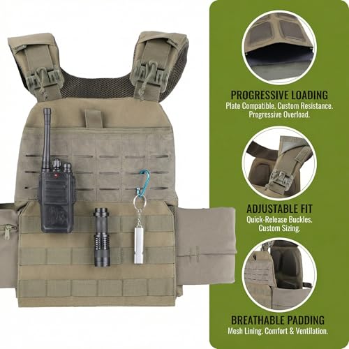 Adjustable Weighted Vest for Men & Women – Fitness Workout Vest with Removable Weights, Breathable Mesh, Secure Adjustable Straps for Running, Walking & Strength Training
