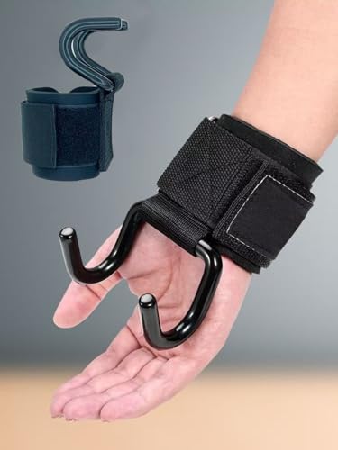 2pcs Pull Up Wrist Wraps, Lifting Grips Assist Straps - Adjustable Hook Support for Workout, One Size Fits Most