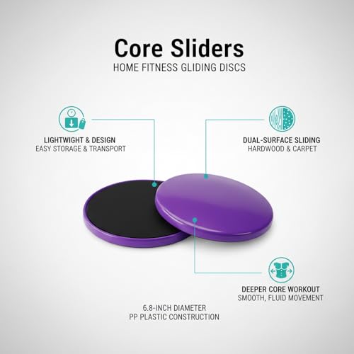Core Sliders Gliding Disc for Home Fitness, 6.8-Inch PP Plastic Exercise Tool for Hardwood or Carpet (1 PC)