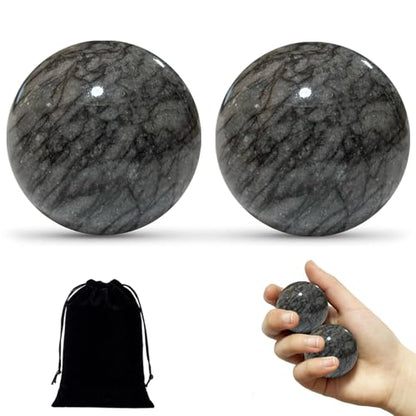 Baoding Balls Hand Therapy Balls, Dark Grey, 1.57 inch, 2 Pack - color: Dark Grey, size: Medium-1.57"