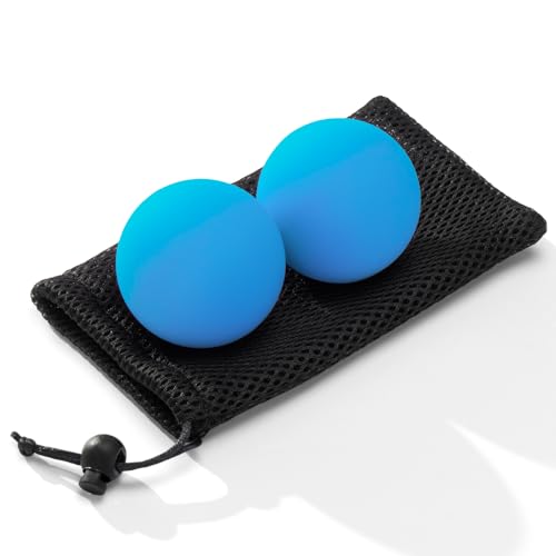 Massage Lacrosse Balls for Myofascial Release,Yoga Deep Tissue Massage,Trigger Point Therapy and Foot Plantar Fasciitis,Muscle Soreness Massager Ball (2 Packs) (Blue) - color: Blue