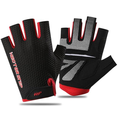 Men's Fingerless Cycling Gloves, Bike Gloves for Men & Women with Gel Padded & Anti-Slip Design, Breathable Outdoor Bicycle Gloves for Road/Mountain Bike, Fitness, Hiking - size: Small