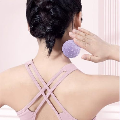 WOVTE Massage Lacrosse Ball Set for Sore Muscles, Shoulders, Neck, Back, Foot, Body, Deep Tissue, Trigger Point, Muscle Knots, Yoga and Myofascial Release - color: Light-blue Pink Purple