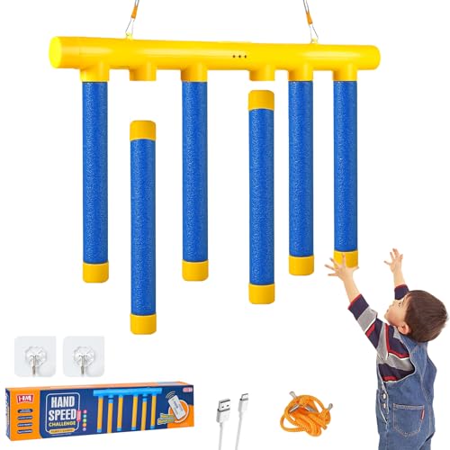 Reflex Drop Sticks Challenge Game - 3 Adjustable Speed Modes, Hand-Eye Coordination & Reaction Training Toy, Fun Catch Falling Sticks Game for Kids, Adults - style: Single-Player