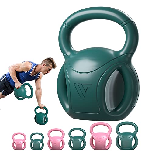 3 Handle Kettlebells Weight - Weight for Women Options 5, 10, 15 and 20 LB for Russian Twists AB Exercise, Weightlifting and Core Fitness Exercise Home Gym [Single in Sold]