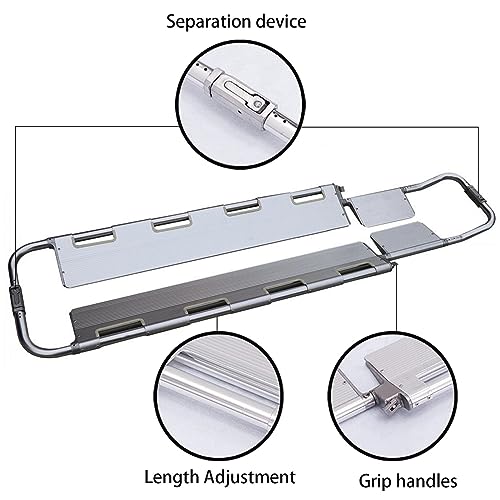 Folding Aluminum Stretcher Board - Portable Ambulance Gurney with Safe Str, Lightweight Spine Board for Emerncy Mcal Use, Camping & First Aid