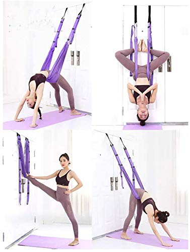 Multi-Purpose Waist Exercise Band - Waist Back Bend Assist Trainer Flexibility & Yoga Stretching Leg Stretcher Strap w/Door Anchor for Dance Gymnastics Training Fitness