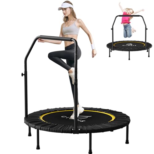 CLORIS Rebounder Trampoline for Adults 40 Inch, 400 lbs Capacity with 5-Level Adjustable Bar, Foldable Mini Indoor Fitness Workout Exercise Equipment Blue - color: 40in-Black