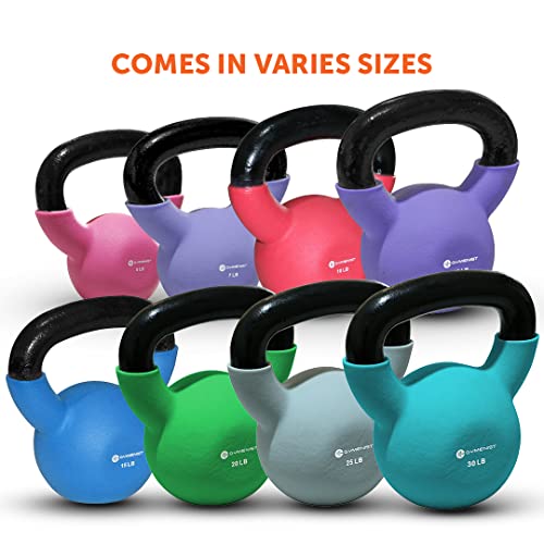 GYMENIST Kettlebell Fitness Iron Weights with Neoprene Coating Around The Bottom Half of The Metal Kettle Bell