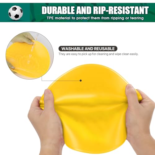 Spot Markers 4inch 9inch Rubber Agility Dots Flat Cones Non Slip Sports Dots Floor Spots Agility Markers for Kids Soccer Football Basketball Speed Agility Training - style: 12pcs Yellow 9inch