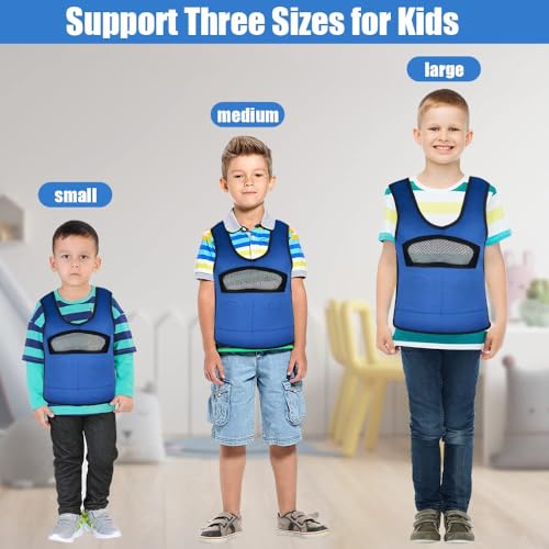 Weighted Vest for Kids Including 6 Removable Weights, (Large, Ages 10+) - color: Navy Blue, size: Large
