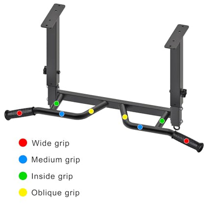 SELEWARE Heavy Duty Welded Pull Up Bar Wall/Joist/Ceiling Mount Chin Up Bar - color: F1: Black 24" Ceiling Mount Pull Up Bar