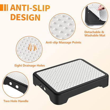 Ronlap Small Step Stools for Adults Car Step Stool for Elderly, Black-White - color: Black-white