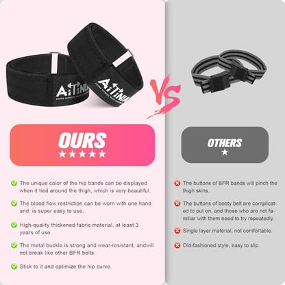 Booty Bands for Women Glutes & Hip Building, Blood Flow Restriction Bands BFR Bundle Booty Bands, Best Fabric Glute Bands Resistance Bands for Exercising Your Butt,Squat,Thigh - color: Black 01