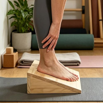 Calf Stretch Board - Adjustable Wooden Slant Board, Multifunction Foot Stretch Trainer | Incline Calf Stretcher for Ankle Mobility Support Balance Fitness Training Yoga Pilates Home Gym Use