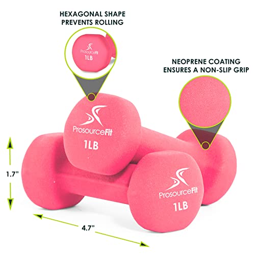 ProsourceFit Neoprene Dumbbell Coated for Non-Slip Grip - size: 1-Pound