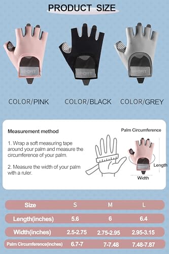 Fingerless Cycling Gloves Women Men Anti-Slip Shockproof Mesh Lightweight Workout Gloves Gym Exercise Fitness Rowing - color: Pink, size: Small