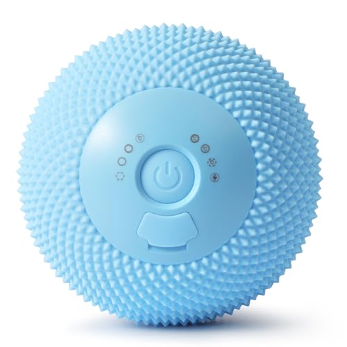 Vibrating Massage Ball with Heat, 7 Modes, Memory, Myofascial Release, Deep Tissue Muscle Recovery Ball for Trigger Point Massage - Mobility Ball Back & Hip Flexor Release Tool (Blue)