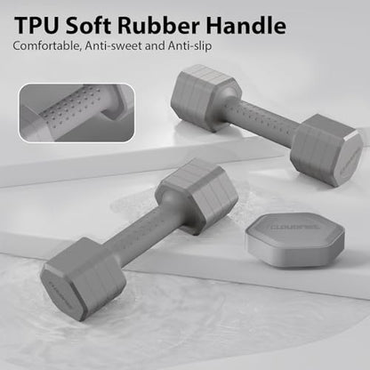 Adjustable Dumbbell Set of 2, 4 in 1 Free Weights Dumbbells Set, Hand Weights for Women at Home, 5 lb Dumbbells Set with Non-slip Comfort Handle for Home Gym Exercise Workout Training