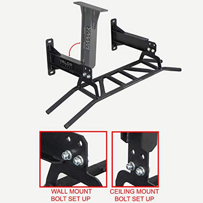 Valor Fitness Multi Grip Pull Up Bar - Wall or Ceiling Mount Chin Up Bar -Upper Body Muscle Building Station - Home Gym Workout Equipment