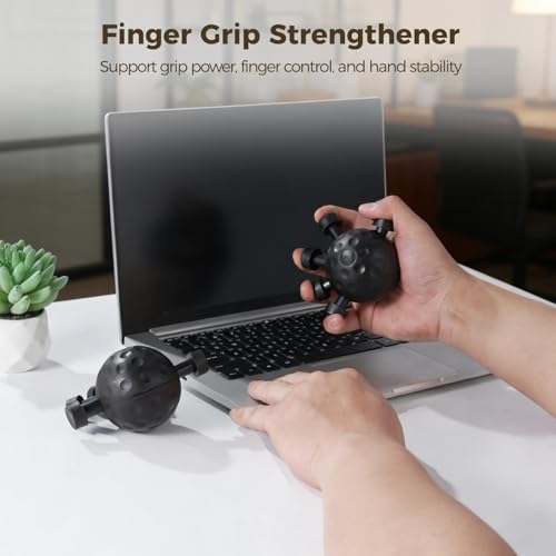 2 Pcs Finger Grip Strengthener, Hand Grip Strengthener Finger Exerciser Gripper Tool, 5-Finger Trainer Hand Exerciser Ball, Hand Grip Strengthener for Injury Recovery, Hand & Finger Strength Training