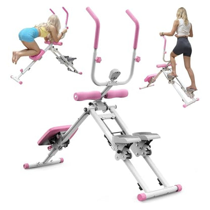 Stair Stepper and Ab Machine 2-in-1 Folding Vertical Climber Exercise Machine & Ab Workout Equipment Quickly Switch, Home Gym Equipment for Full Body Cardio Workout, 300LBS Capacity