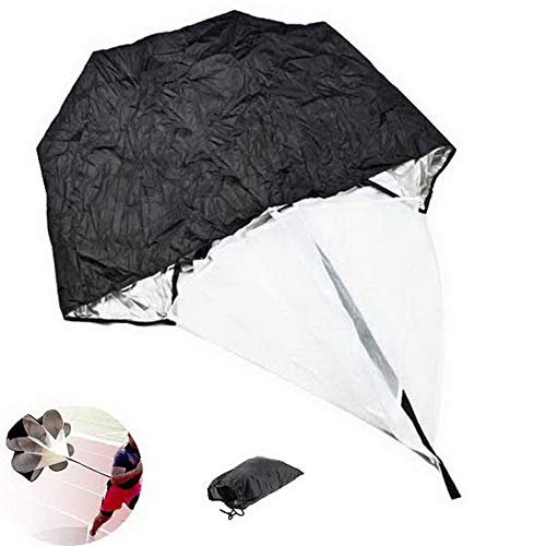 Running Speed Training,2 Umbrella Speed Chute,Resistance Parachute,Training Parachute,Running Parachute for Adul,Black