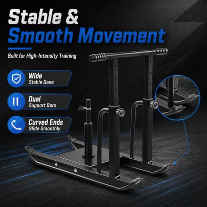 Weight Sled for Strength Training, Heavy Duty Fitness Sled with Shoulder Straps Adjustable Push Pull Sled for Speed, Agility, and Explosive Power, for 1" & 2" Plates