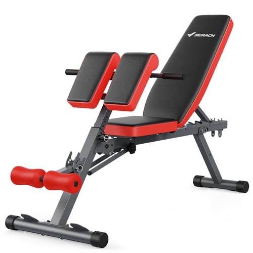 MERACH Back Extension Machine Roman Chair, 660LBS Adjustable Foldable