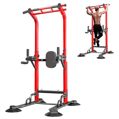 SogesPower Power Tower Pull Up Bar Station, Adjustable Height Pull Up Bar Stand for Home Gym, Multi-Function Pull Up Dip Station Dip Bar Strength Training Workout Equipment