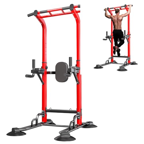 SogesPower Power Tower Pull Up Bar Station, Adjustable Height Pull Up Bar Stand for Home Gym, Multi-Function Pull Up Dip Station Dip Bar Strength Training Workout Equipment