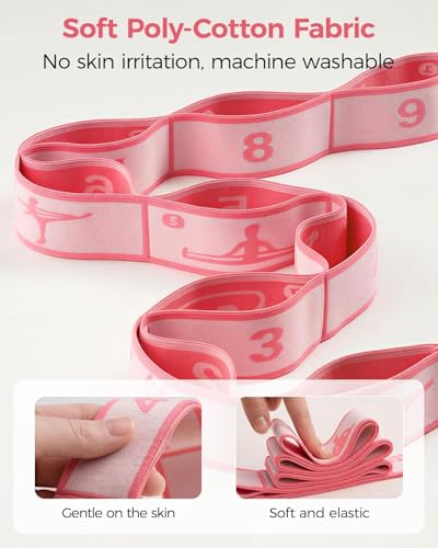 2 PCS Stretch Strap for Kids Gymnastics Multi-Loop Elastic Strap for Ballet, Latin, Dance, Yoga, Children Flexibility Training & Exercise Resistance Yoga Band- 8 Loops