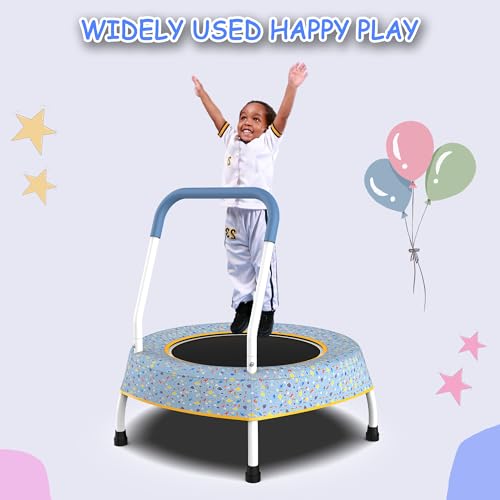 36" Kids Trampoline with Handle, Indoor Mini Trampoline for Kids, Toddlers Small Rebounder Fitness Trampoline for Indoor and Outdoor Use