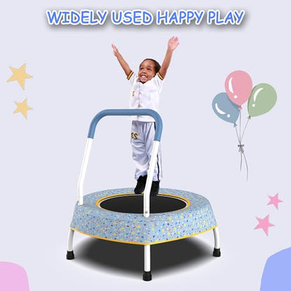36" Kids Trampoline with Handle, Indoor Mini Trampoline for Kids, Toddlers Small Rebounder Fitness Trampoline for Indoor and Outdoor Use