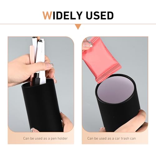 4 PCS Car Tissue Holder, Car Cup Holder Convenient Travel Tissue Tube, Refillable Auto Cup Holder Round Napkin Container with 120 Sheets Facial Tissues, Universal for Most Cars (Black)