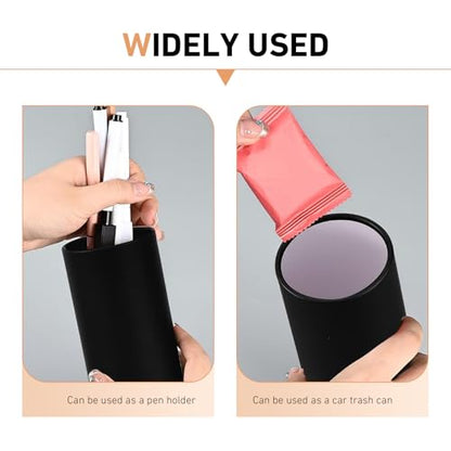 4 PCS Car Tissue Holder, Car Cup Holder Convenient Travel Tissue Tube, Refillable Auto Cup Holder Round Napkin Container with 120 Sheets Facial Tissues, Universal for Most Cars (Black)