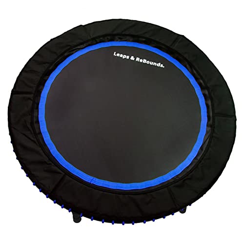 Leaps and Rebounds Fitness Trampoline, 40-inch or 48-inch |Adults and Kids Rebounder for Indoor and Outdoor, Up to 270 lbs Low Impact Cardio and Easy Home Workout - color: Blue, size: 48