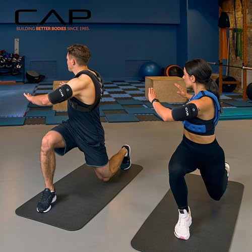 CAP Barbell 8LB Weighted Vest – Unisex Workout Vest with Phone Pouch, Reflective Strips, and Adjustable Fit for Walking, Running, Cardio, and Strength Training | Black or Blue - color: Black
