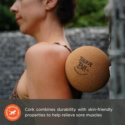 Tiger Tail ReGreen Tiger Ball 5.0 Cork - Deep Tissue Massage Ball – Trigger Point Massage Therapy: Relief for Hips, Glutes, Back & Shoulder – Treat Muscle Soreness – Help Increase Muscle Recovery