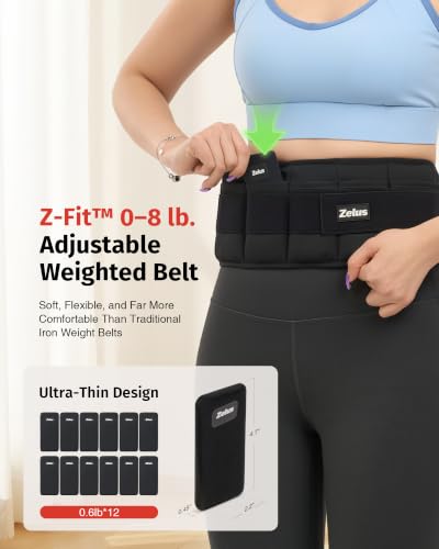 ZELUS Weighted Belt for Women Men, 6/8/10lb Z-Fit Adjustable Weighted Belt - size: Large-10LB (36.2" - 51.2")