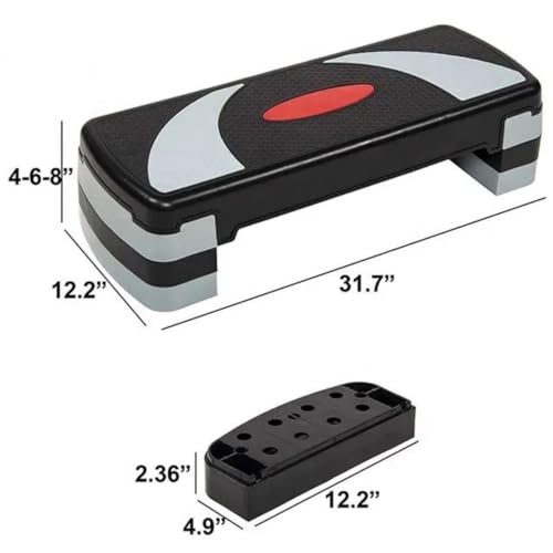 30" Aerobic Step Platform Stepper with Adjustable Height (4"-6"-8") & Anti-Slip Design
