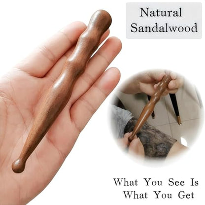 Sandalwood Acupoint Massage Pen, Traditional Wooden Acupressure Stick Reflexology Tool for Deep Tissue, Meridian Massage Tool for Body, Hand and Foot