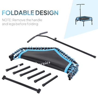 Soozier 48" Adult Hexagon Rebounder Trampoline Fitness Bungee Jumping Cardio Trainer Outdoor Bouncer Jumper Adjustable