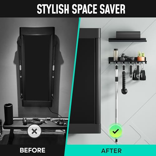 2-Tier Floating Shelf Compatible with Tonal Accessories, Home Gym Storage Shelf, Gym Rack Wall Mount Organizer, Workout Metal Holder, T-Bracket Lock Adapters Hanger, US Patent Holding - style: 2 Tier