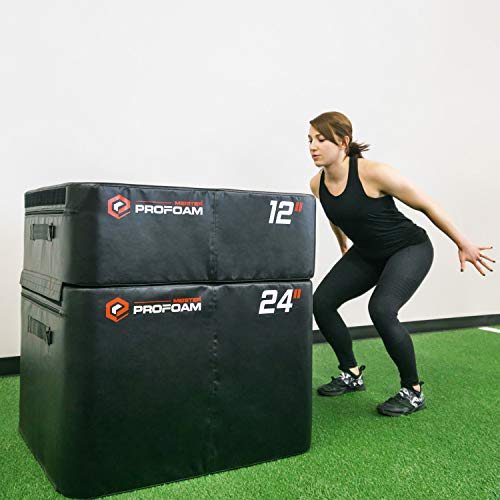 Meister PROFOAM Plyo Boxes - Foam Plyometric Jump Boxes for Pro Gyms - style: Single 3" Height Box - Black